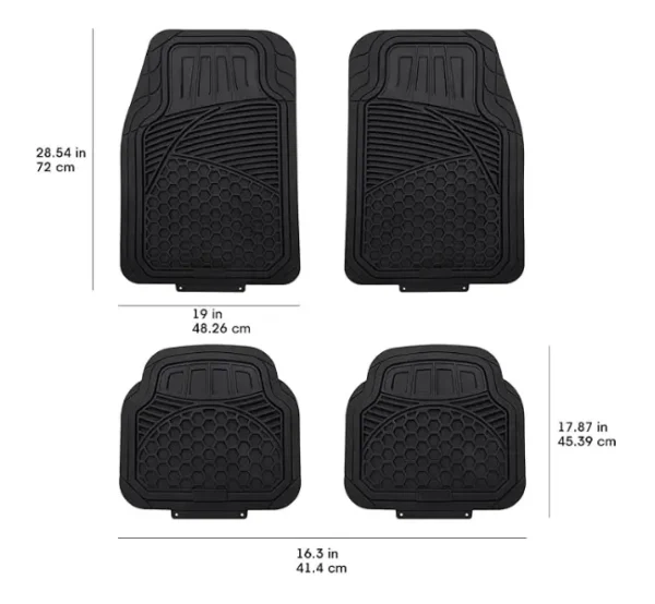 4-Piece All Weather Duty, Full set Rubber Car Floor Mats.